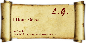 Liber Géza névjegykártya